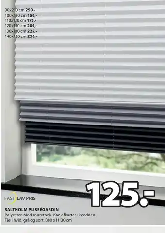 JYSK SALTHOLM PLISSÉGARDIN tilbud