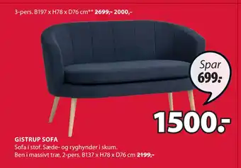 JYSK GISTRUP SOFA tilbud