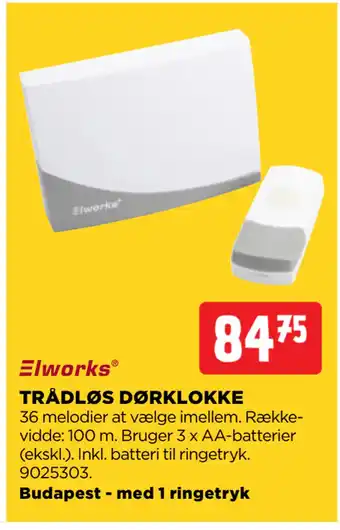 jem & fix TRÅDLØS DØRKLOKKE tilbud
