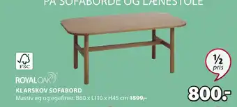 JYSK KLARSKOV SOFABORD tilbud