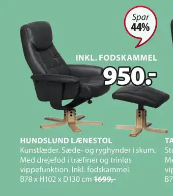 JYSK HUNDSLUND LÆNESTOL tilbud