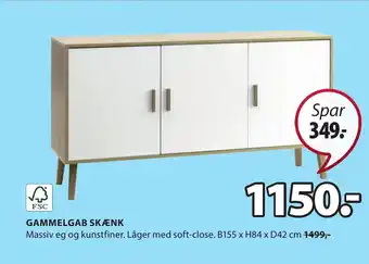 JYSK GAMMELGAB SKÆNK tilbud