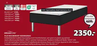 JYSK PLUS B30 MEMORY BOXMADRAS tilbud