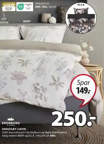 JYSK SENGESÆT I SATIN tilbud