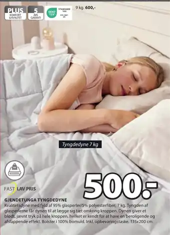 JYSK GJENDETUNGA TYNGDEDYNE tilbud