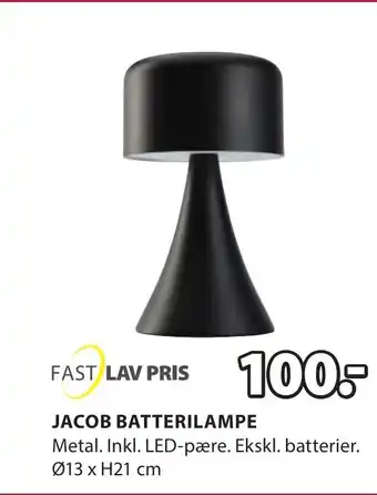 JYSK JACOB BATTERILAMPE tilbud