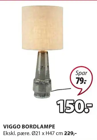 JYSK VIGGO BORDLAMPE tilbud