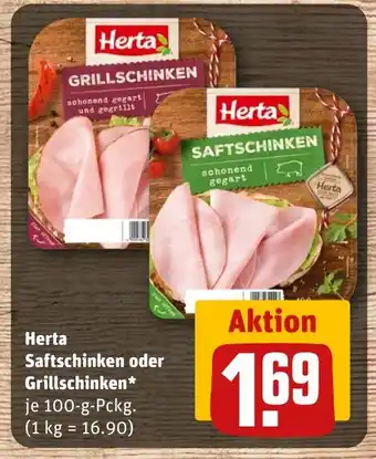 REWE Herta Saftschinken oder Grillschinken tilbud