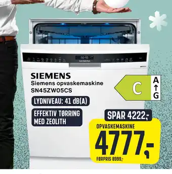 Skousen Siemens opvaskemaskine SN45ZW05CS tilbud