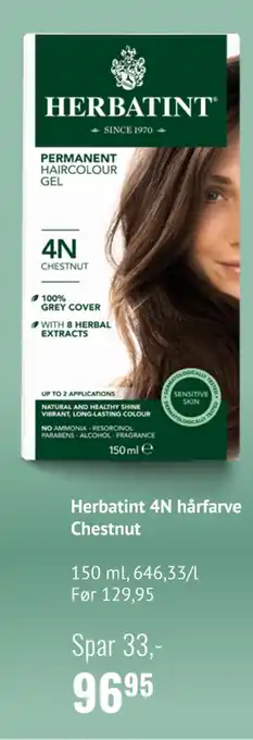 Helsam Herbatint 4N hårfarve Chestnut tilbud