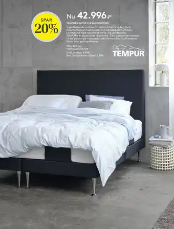 SENG TEMPUR MOVE ELEVATIONSSENG tilbud