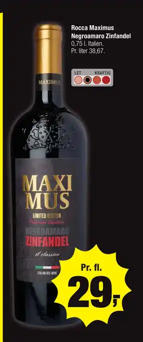 Calle Rocca Maximus Negroamaro Zinfandel tilbud