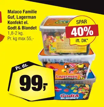 Malaco Familie Guf, Lagerman Konfekt el. Godt & Blandet