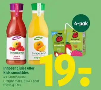Innocent juice eller Kids smoothies