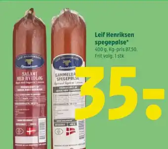 Coop 365 Leif Henriksen spegepølse tilbud