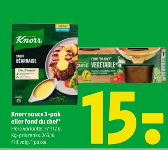 Coop 365 Knorr sauce 3-pak eller fond du chef. tilbud
