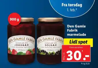 Lidl Den Gamle Fabrik marmelade tilbud