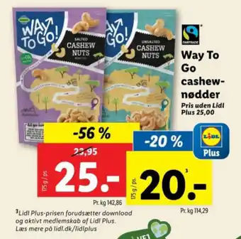 Lidl Way To Go cashew-nødder tilbud