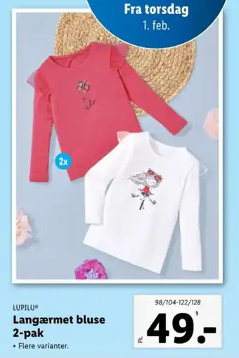 Lidl Langærmet bluse 2-pak tilbud