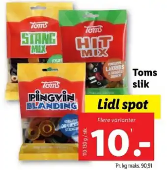 Lidl Toms slik tilbud