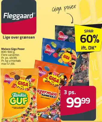 Fleggaard Malaco Giga Poser tilbud