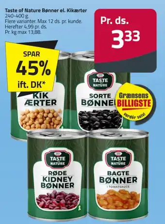 Fleggaard Taste of Nature Bønner el. Kikærter tilbud