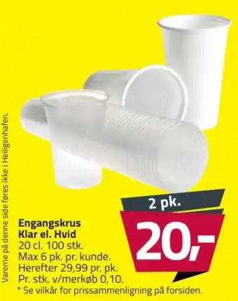 Fleggaard Engangskrus Klar el. Hvid tilbud