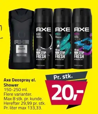 Fleggaard Axe Deospray el. Shower tilbud