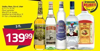 Fleggaard Vodka, Rom, Gin el. Likør tilbud