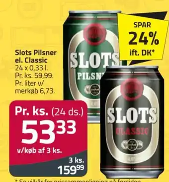 Fleggaard Slots Pilsner el. Classic tilbud