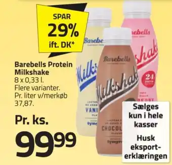 Fleggaard Barebells Protein Milkshake tilbud