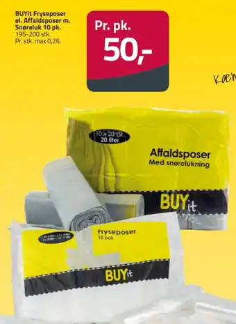 Fleggaard BUYIt Fryseposer el. Affaldsposer m. Snøreluk 10 pk tilbud