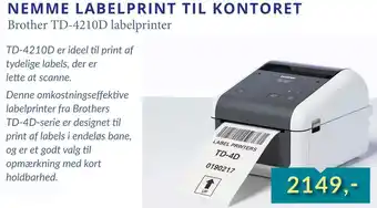 CBC Brother TD-4210D labelprinter tilbud