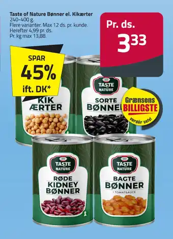 Fleggaard Taste of Nature Bønner el. Kikærter tilbud
