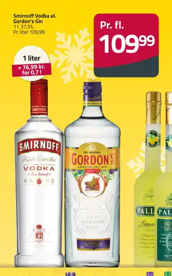 Fleggaard Smirnoff Vodka el. Gordon’s Gin tilbud