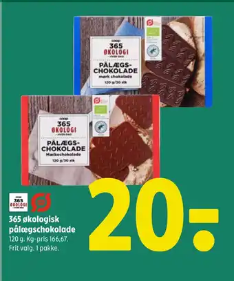 Coop 365 365 økologisk pålægschokolade tilbud