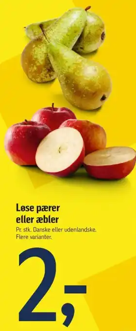 Føtex Løse pærer eller æbler tilbud