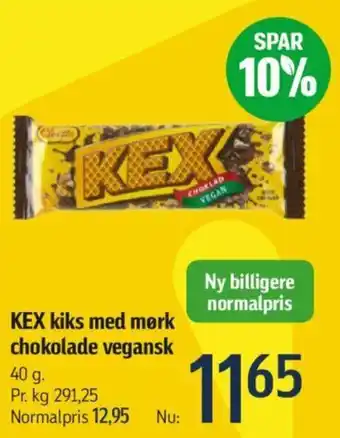 Føtex KEX kiks med mørk chokolade vegansk tilbud