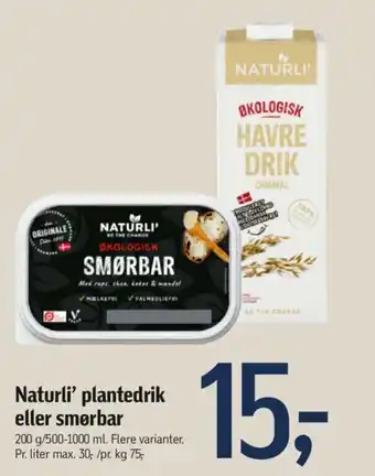 Føtex Naturli' plantedrik eller smørbar tilbud