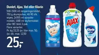 Føtex Dunlet, Ajax, Vel eller Klorin tilbud