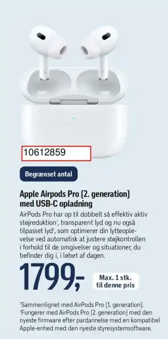 Føtex Apple Airpods Pro (2. generation] med USB-C opladning tilbud