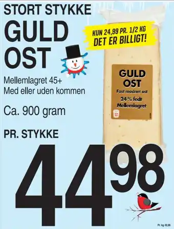 ABC Lavpris STORT STYKKE GULD OST tilbud