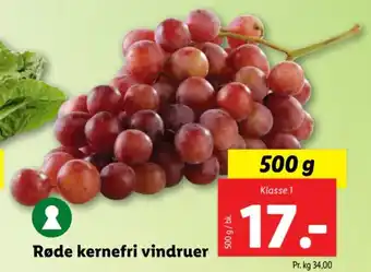 Lidl Røde kernefri vindruer tilbud