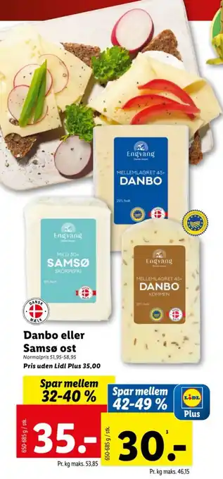 Lidl Danbo eller Samsø ost tilbud