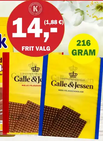 Købmandsgården Galle & Jessen pålægchokolade tilbud
