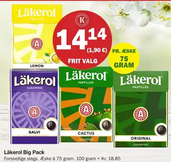 Købmandsgården Läkerol Big Pack tilbud