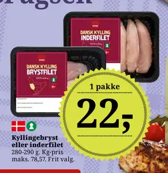 Dagli'Brugsen Kyllingebryst eller inderfilet tilbud