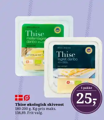 Dagli'Brugsen Thise økologisk skiveost tilbud