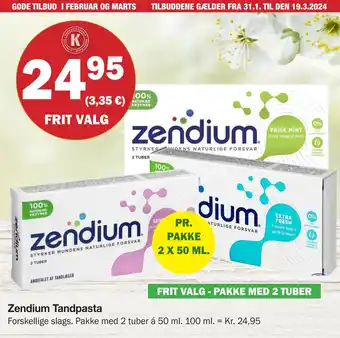 Købmandsgården Zendium Tandpasta tilbud