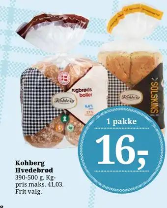 Dagli'Brugsen Kohberg Hvedebrød tilbud